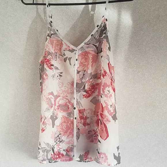 Lily White Tops - Lily White Semi Sheer Floral Top